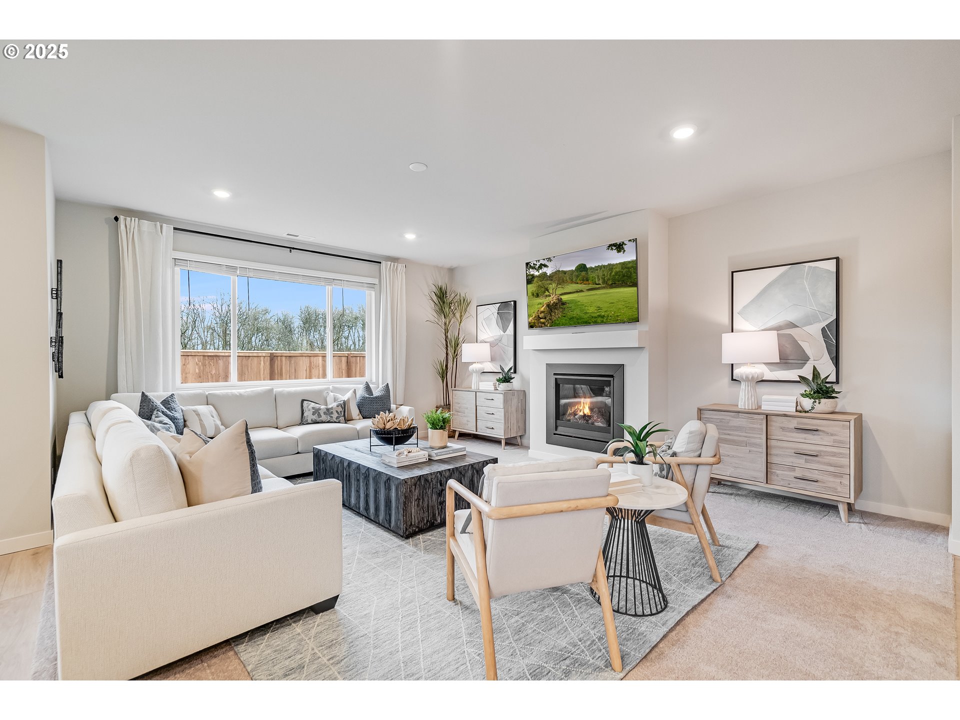Undisclosed Address Albany, OR 97322 - Photo 14 of 42 a living room with fireplace furniture and a wooden floor