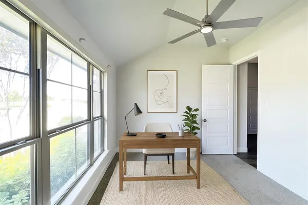 an empty room with a natural light