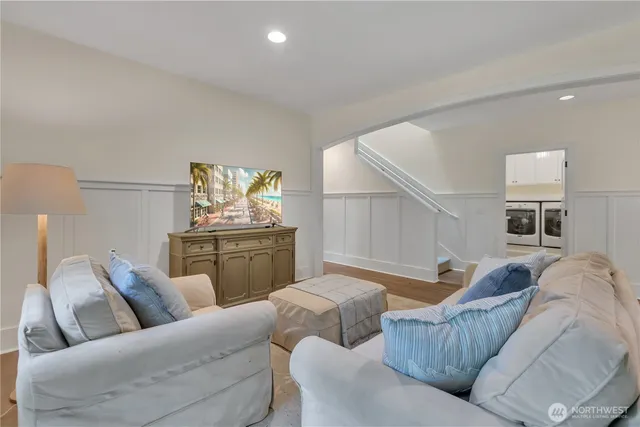 a living room with furniture and a couch