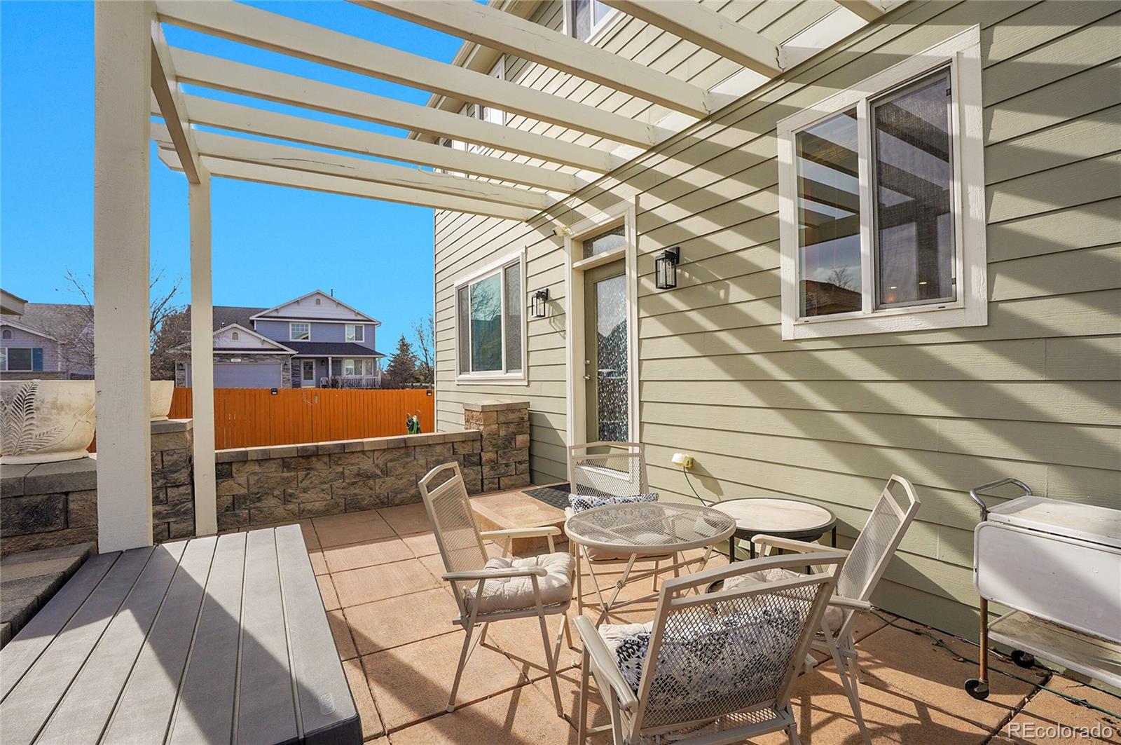 3406 Purcell Street Brighton, CO 80601 - Photo 39 of 50 a view of a patio with table and chairs and potted plants