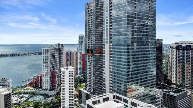 a view of a city with tall buildings