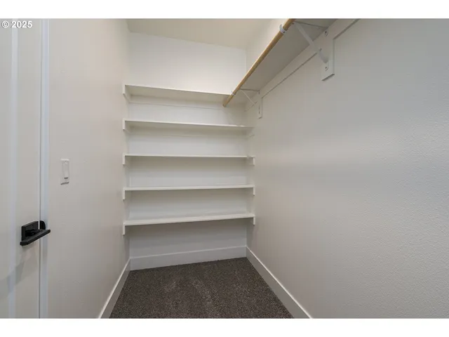 a view of an empty walk in closet