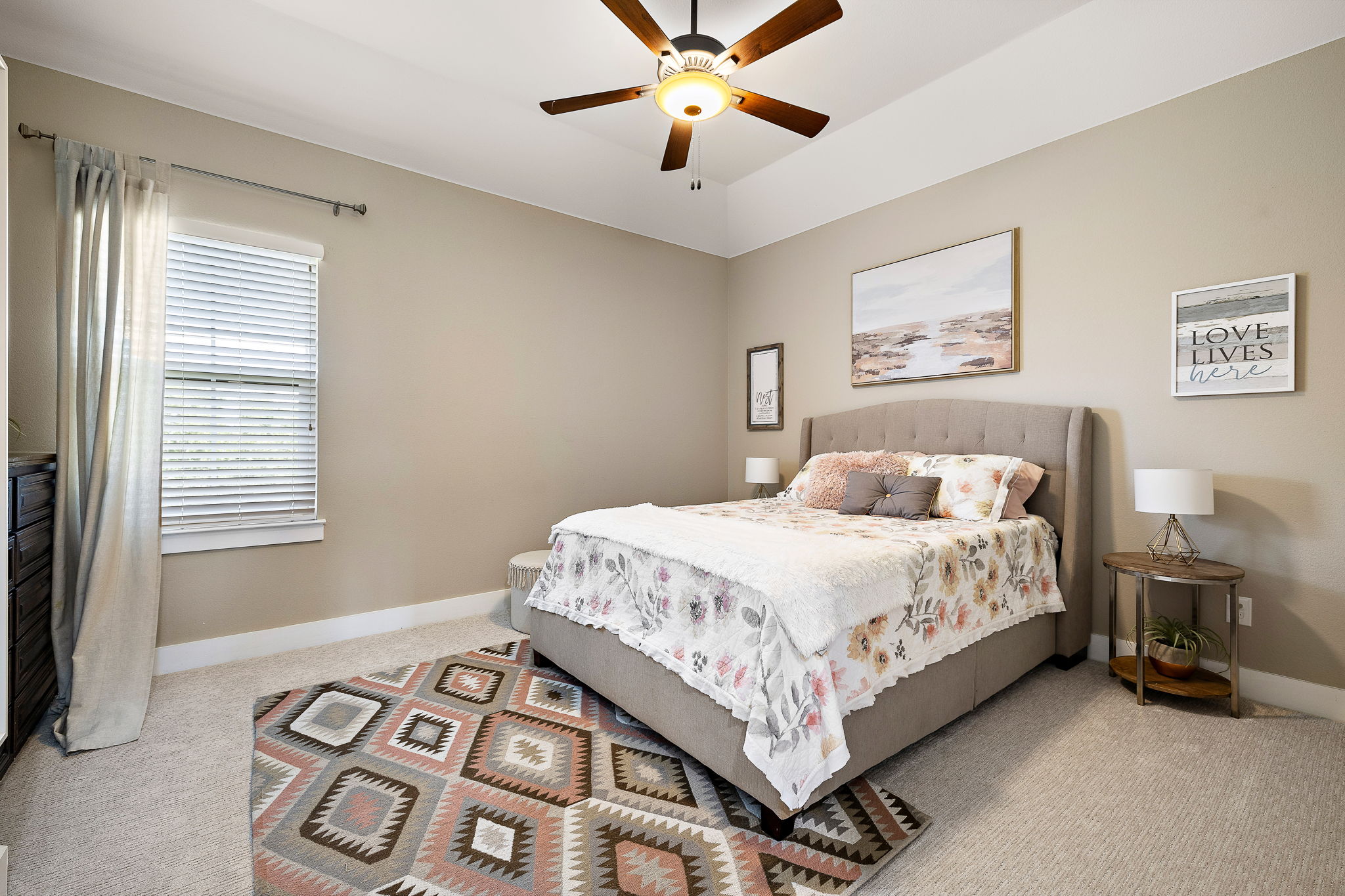 117 Covington Cove Georgetown, TX 78628 - Photo 25 of 40 Carpeted bedroom featuring baseboards and ceiling fan