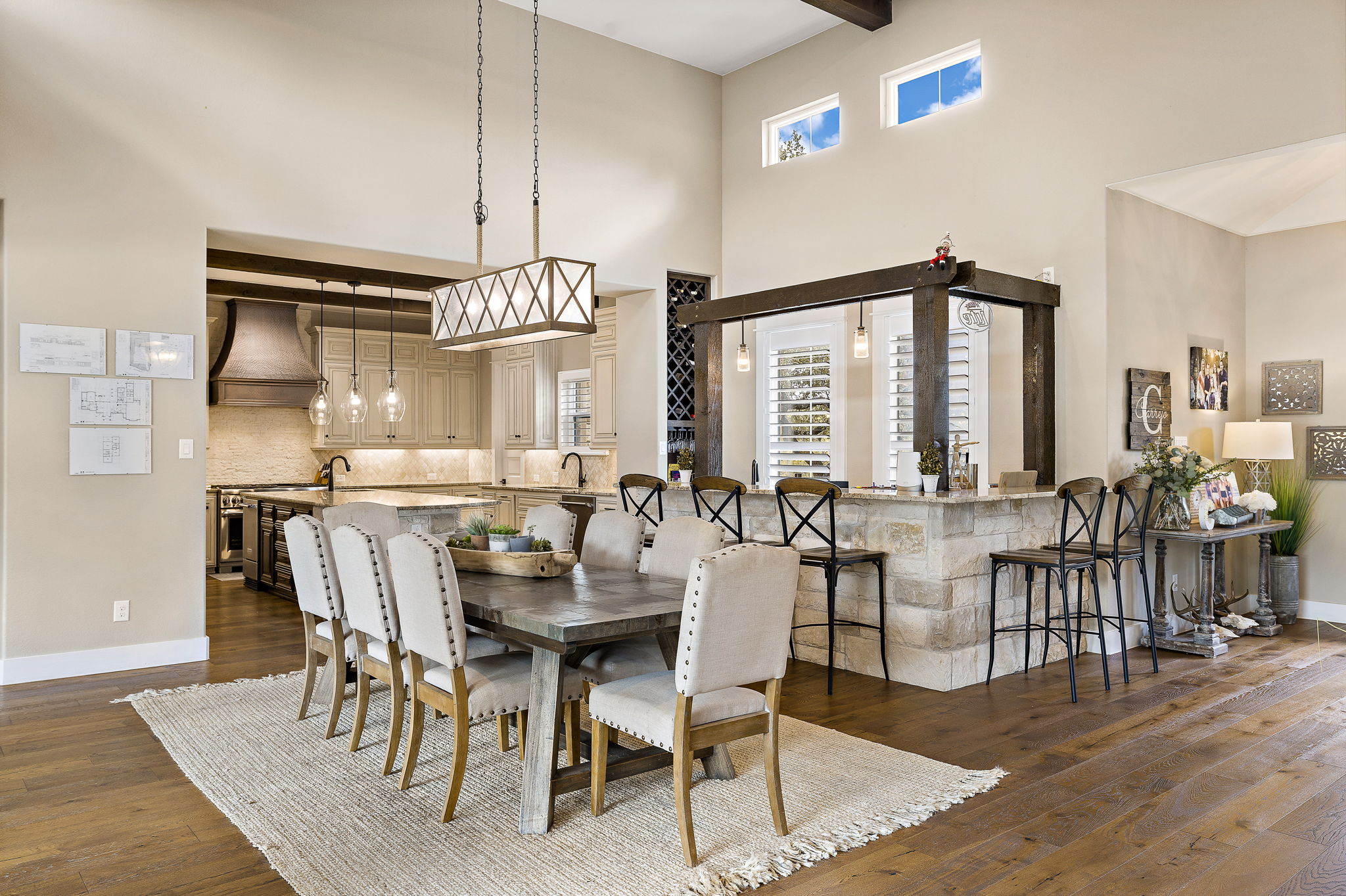 117 Covington Cove Georgetown, TX 78628 - Photo 10 of 40 Dining space featuring dark wood finished floors and beamed ceiling