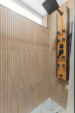 a bathroom with a shower