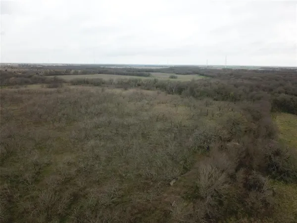 a view of a field with an ocean