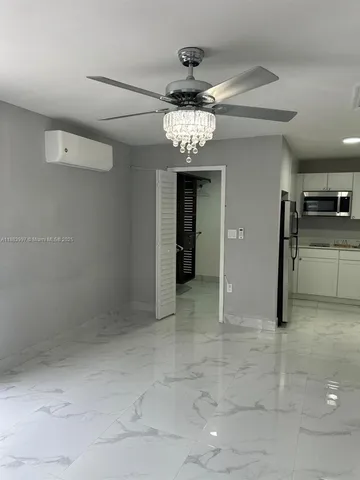 a view of a livingroom with a chandelier