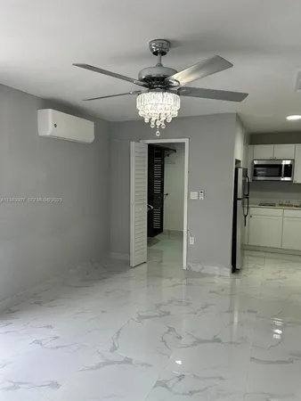 a view of a livingroom with a chandelier