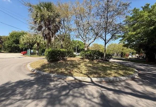 a view of road with trees