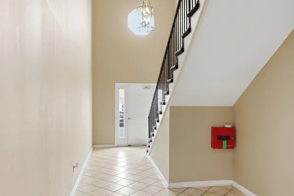 a view of a hallway with entryway
