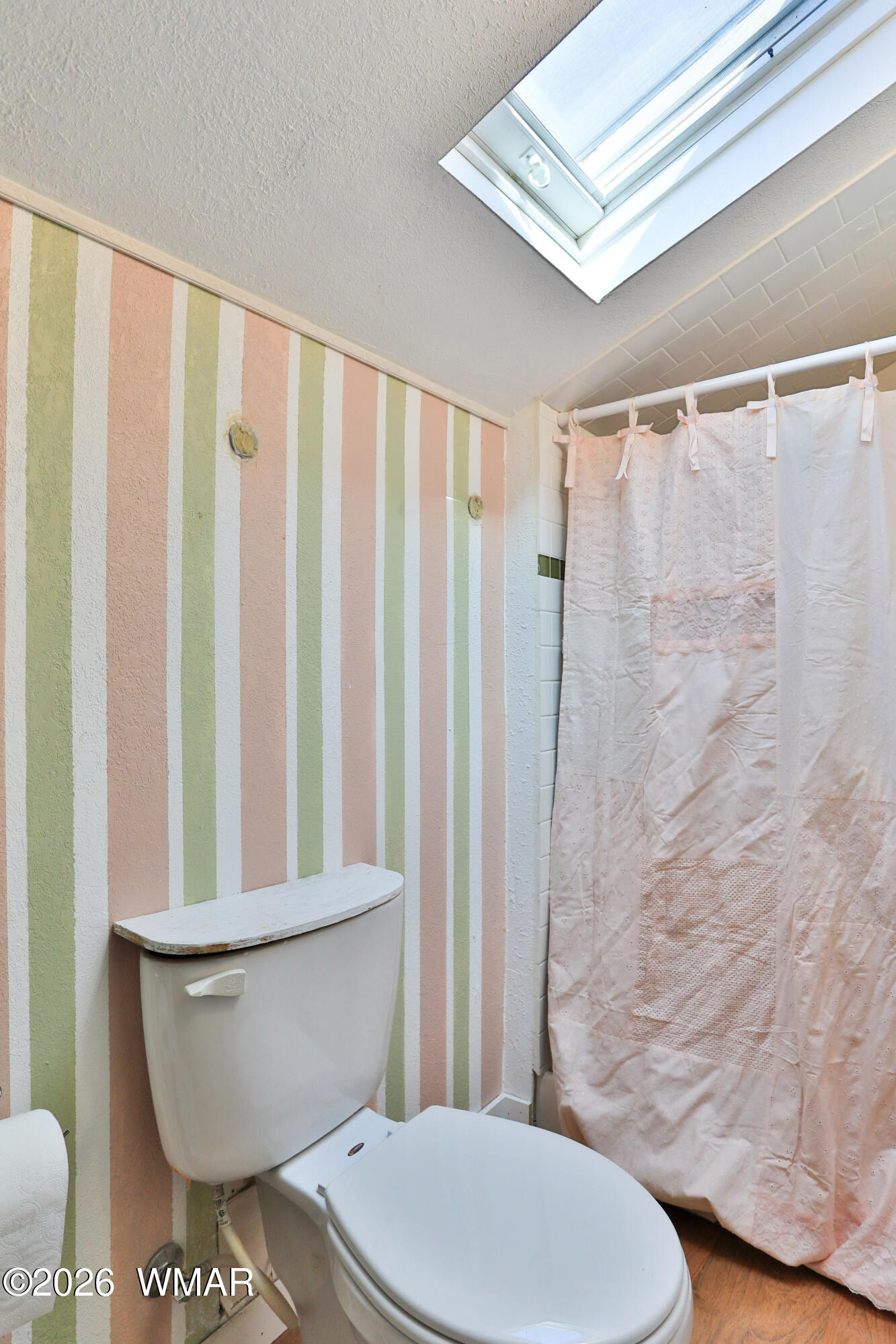 102 Crestview Road Holbrook, AZ 86025 - Photo 38 of 55 a bathroom with a toilet and a shower curtain