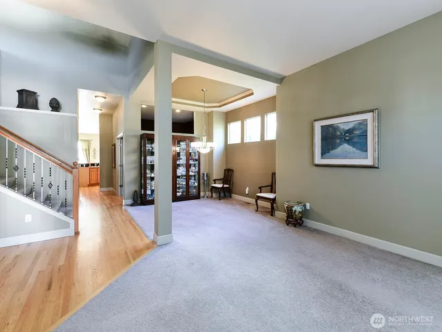 a view of a livingroom with furniture and a living room