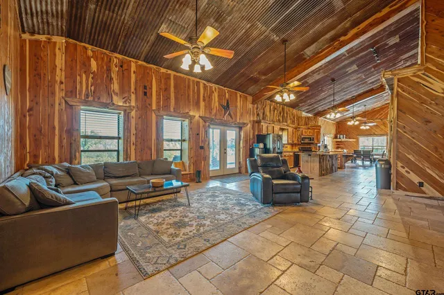 a kitchen with lots of counter top space