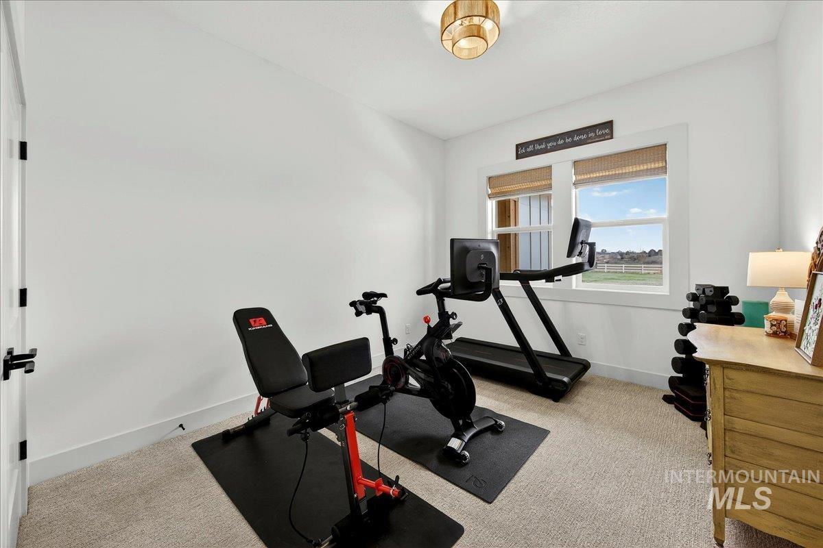24853 Haflinger Way Middleton, ID 83644 - Photo 34 of 49 Exercise area with light carpet and baseboards