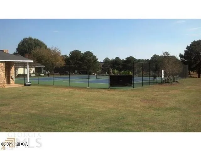 a black and white photo of a big yard