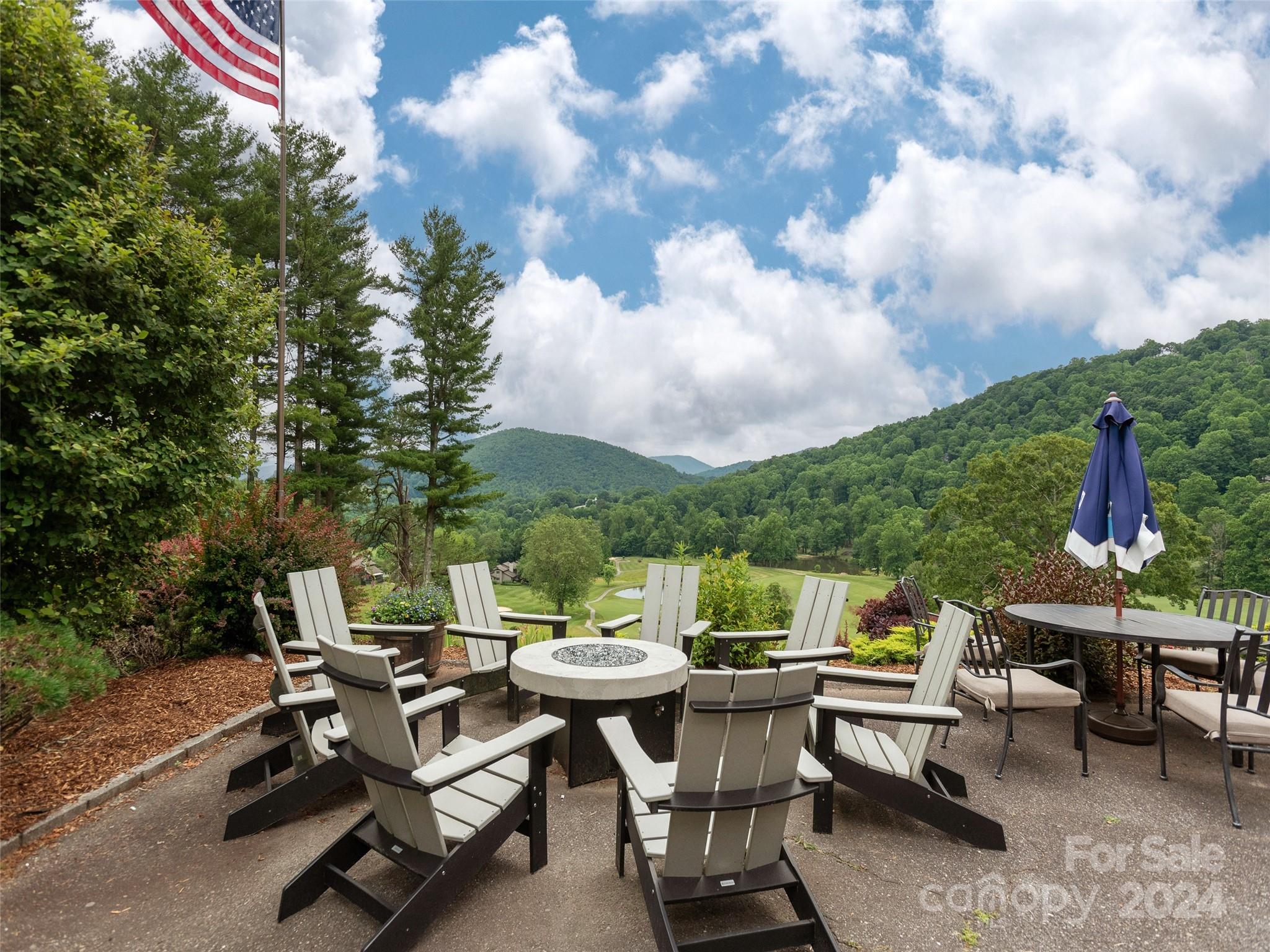 28 Chestnut Ridge Road, Unit 228 Mills River, NC 28759 - Photo 39 of 48 a view of a patio with table and chairs and a barbeque
