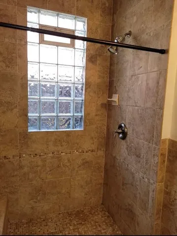 a bathroom with a shower
