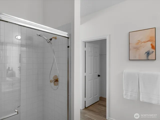 a view of a bedroom from a hallway