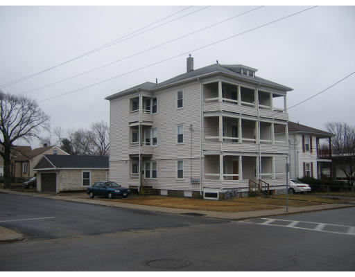 a front view of a building with street