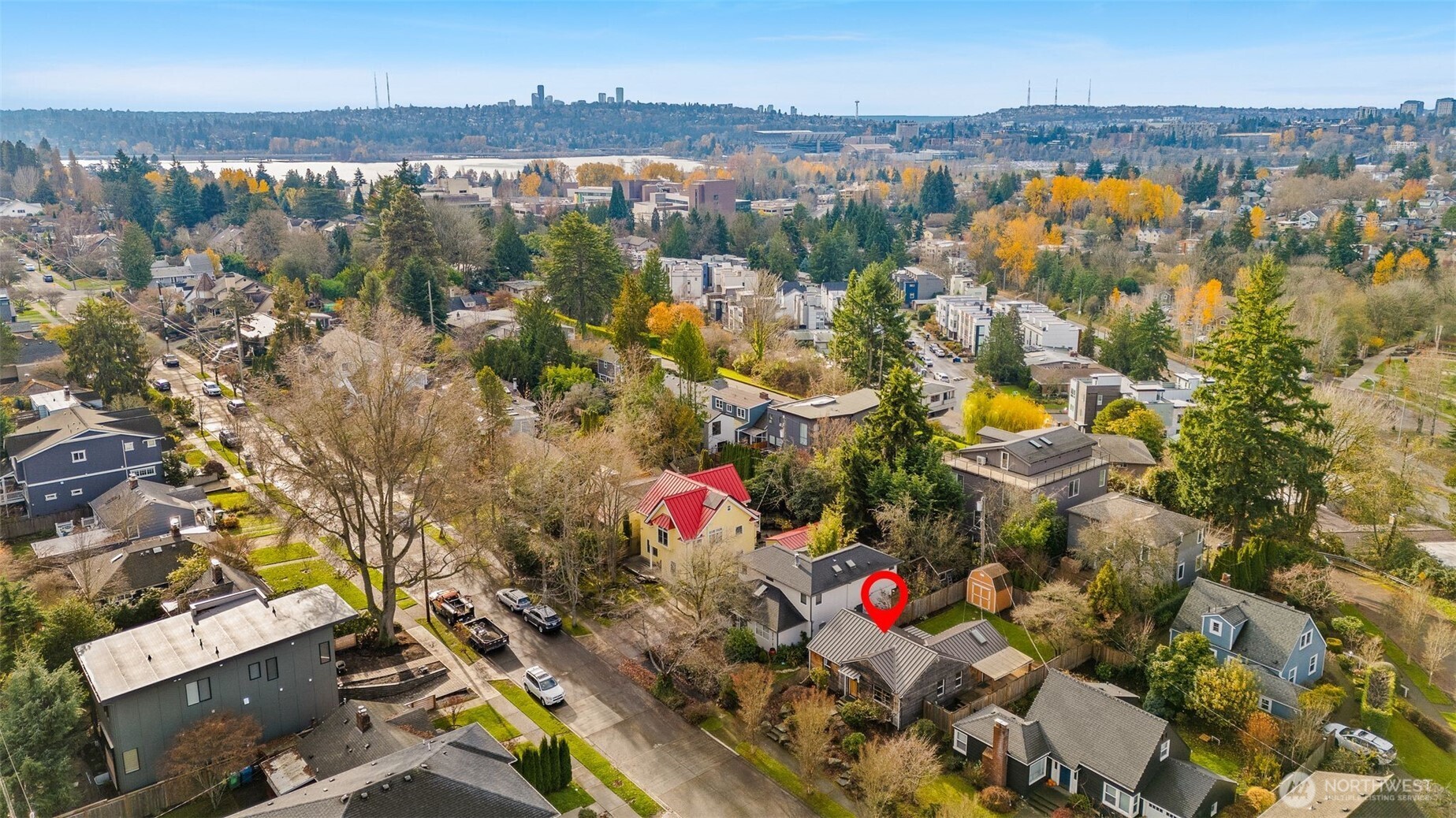 5143 46th Avenue Northeast Seattle, WA 98105 - Photo 31 of 33 an aerial view of residential houses with outdoor space