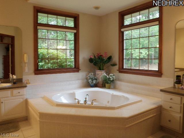 11180 River Road Chardon, OH 44024 - Photo 11 of 25 Mater bath has a glamorous jetted corner tub with calming views of nature
