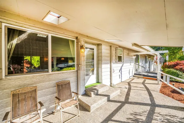 a house view with a seating space