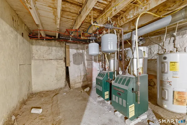 a view of a room with wooden walls