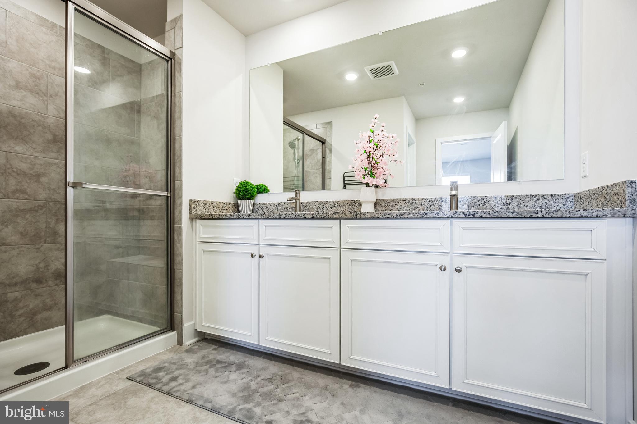 4165 Brodie Place White Plains, MD 20695 - Photo 17 of 28 a spacious bathroom with a granite countertop sink mirror and shower
