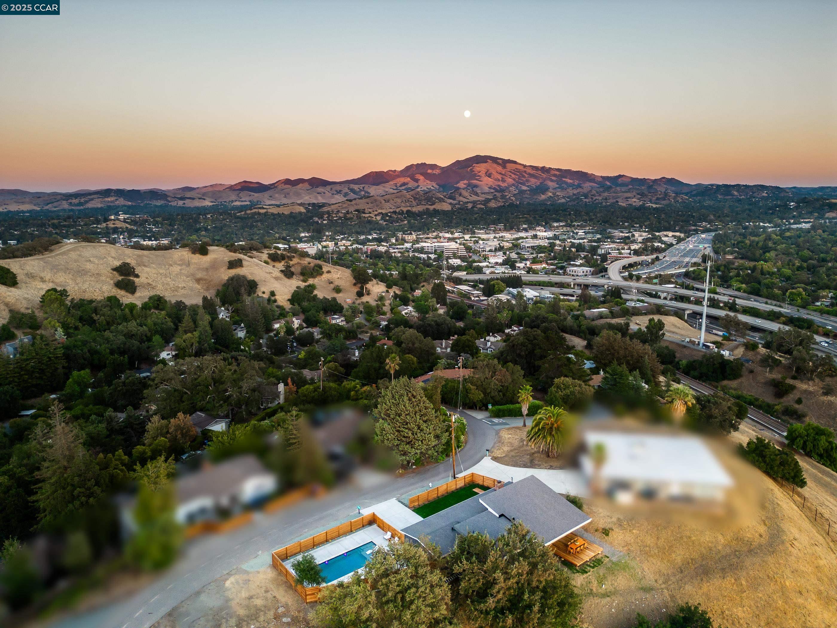 105 Hillcroft Way Walnut Creek, CA 94597 - Photo 56 of 56 an aerial view of residential houses with outdoor space and ocean view