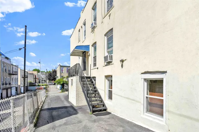 a city view with tall buildings