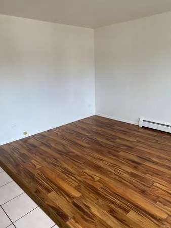 a view of a big room with wooden floor