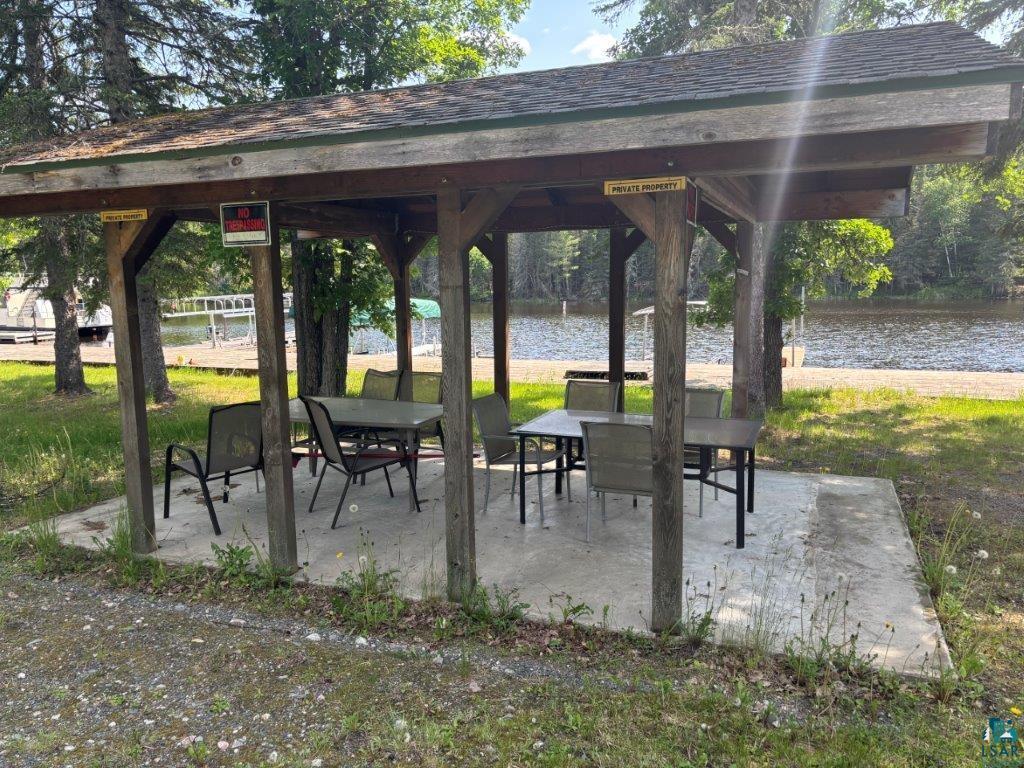 9436 Bear Ridge Drive Orr, MN 55771 - Photo 24 of 26 View of community with a gazebo, a water view, and a patio