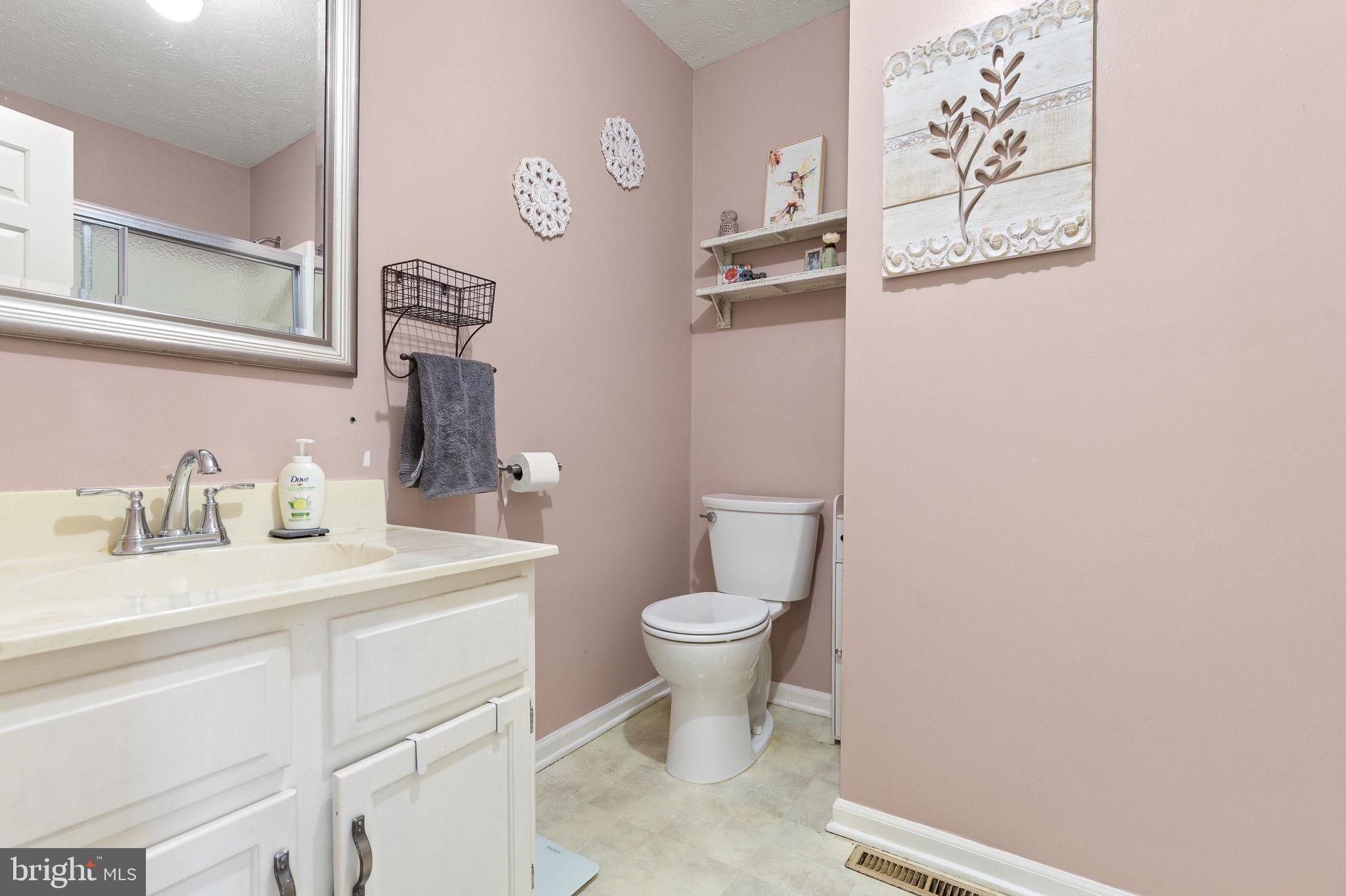6794 Ottobine Road Dayton, VA 22821 - Photo 14 of 32 a bathroom with a toilet sink vanity and mirror
