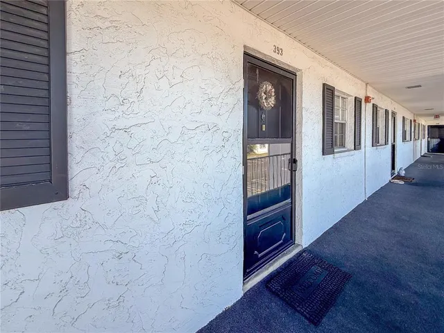 a hallway with front door
