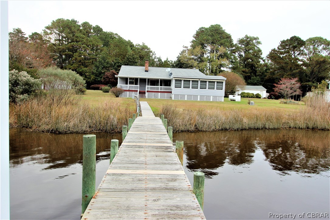 84 Lanes Creek Road Hudgins, VA 23076 - Photo 3 of 45 Beautiful view from dock of the cottage