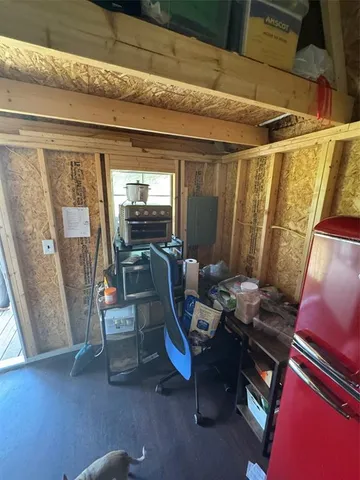 a view of a backyard with a garden