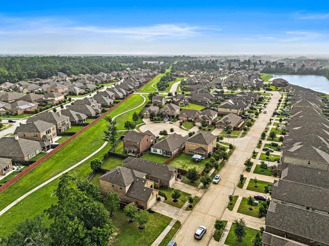 an aerial view of multiple house