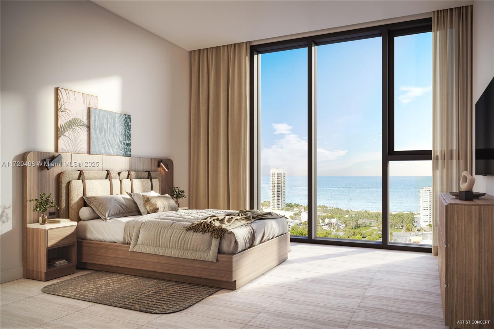 580 72nd Street, Unit 2101 Miami, FL 33141 - Photo 4 of 6 a spacious bedroom with a large bed and a large window