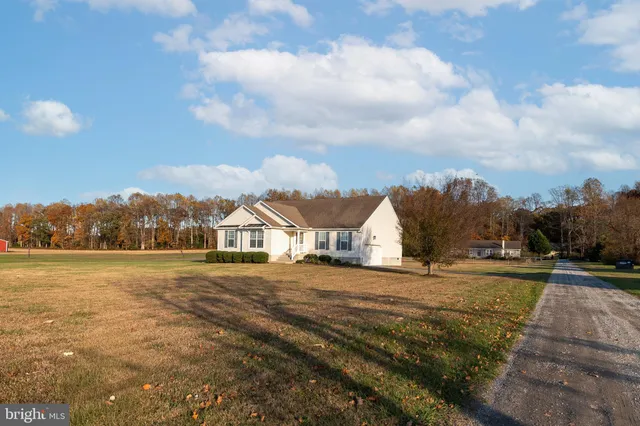 a view of an house with backyard and road