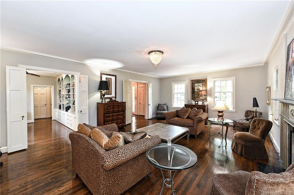 1626 Queens Road West Charlotte, NC 28207 - Photo 9 of 36 a living room with furniture and a fireplace