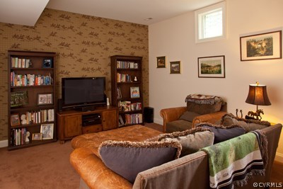 1933 Covington Road Crozier, VA 23039 - Photo 20 of 24 a living room with furniture a flat screen tv and a bookshelf