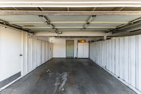 a view of a garage