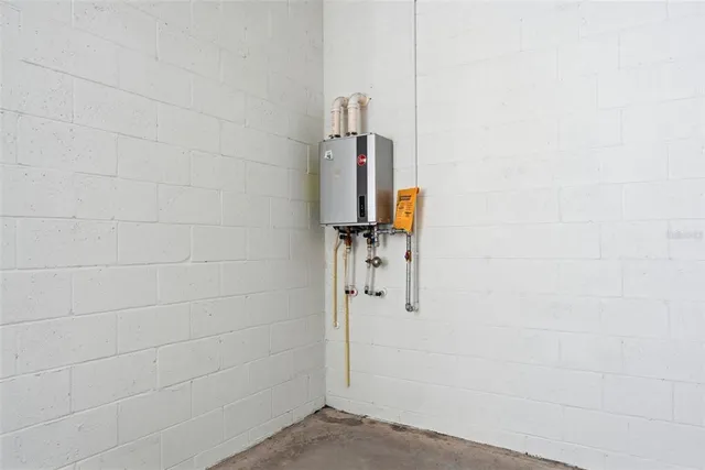 a view of a hallway with a white walls