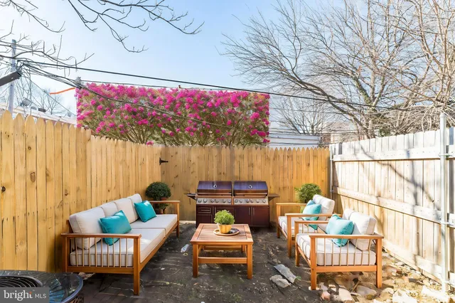 a outdoor space with patio furniture