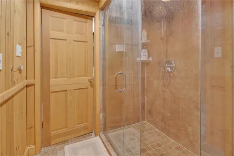 a bathroom with a shower