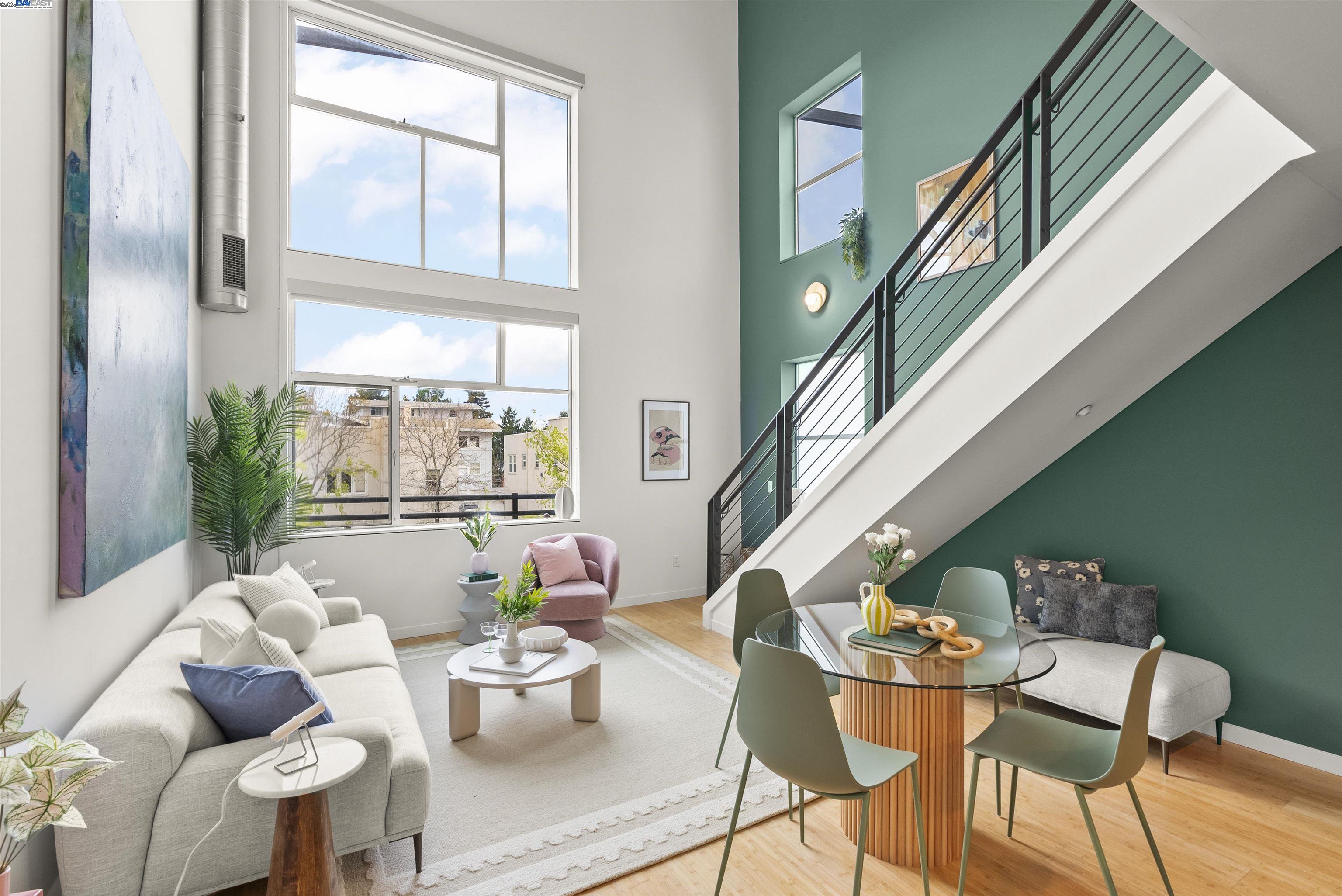 2400 Dowling Place, Unit 7 Berkeley, CA 94705 - Photo 1 of 1 a living room with fireplace furniture and a potted plant