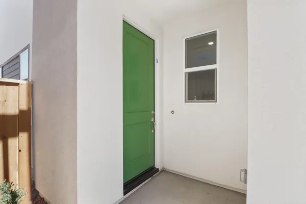 a room with window and closet