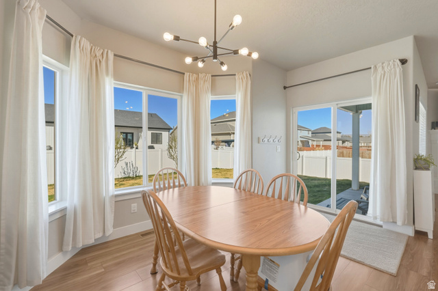 836 South 250 West Vernal, UT 84078 - Photo 28 of 56 Dining area with hanging lights and light wood-style floors