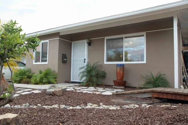 a front view of a house