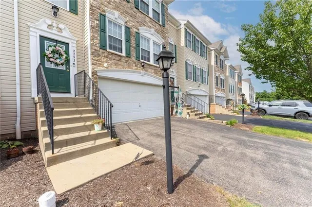 a view of a street with buildings